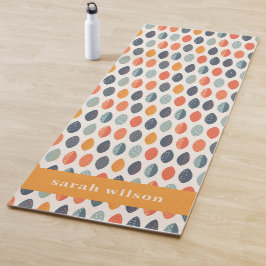 Cute Orange Blue Ochre Leafy Botanical Mönster