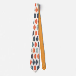 Cute Orange Blue Ochre Leafy Botanical Mönster Slips