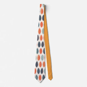 Cute Orange Blue Ochre Leafy Botanical Mönster Slips
