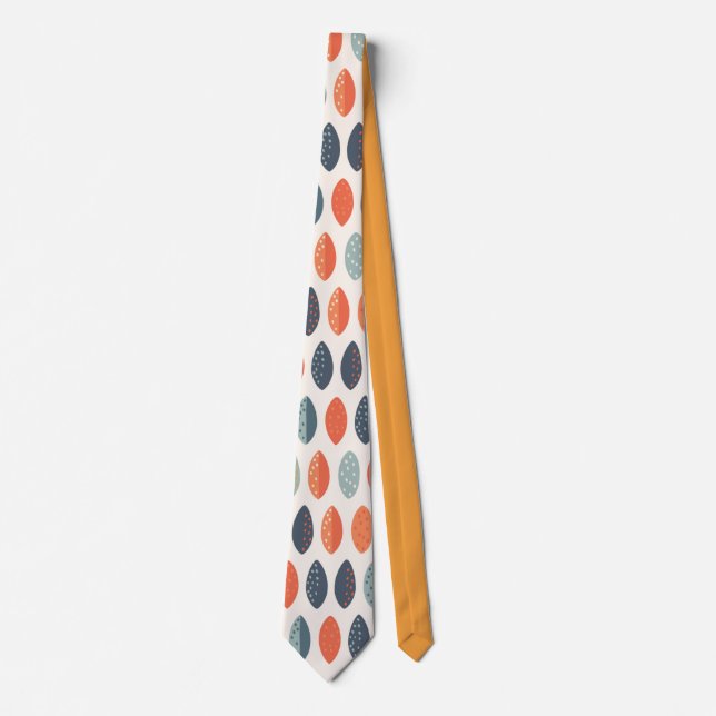 Cute Orange Blue Ochre Leafy Botanical Mönster Slips (Framsida)