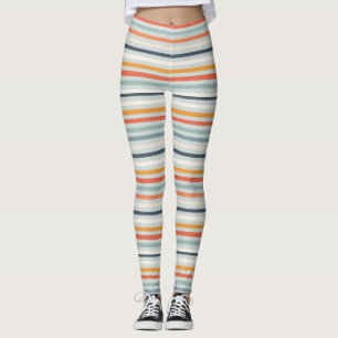 Cute Orange Blue Vår Rainbow Clouds Mönster Leggings