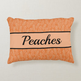 Cute Orange Botaniskt anpassat sällskapsdjur Prydnadskudde