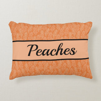 Cute Orange Botaniskt anpassat sällskapsdjur Prydnadskudde