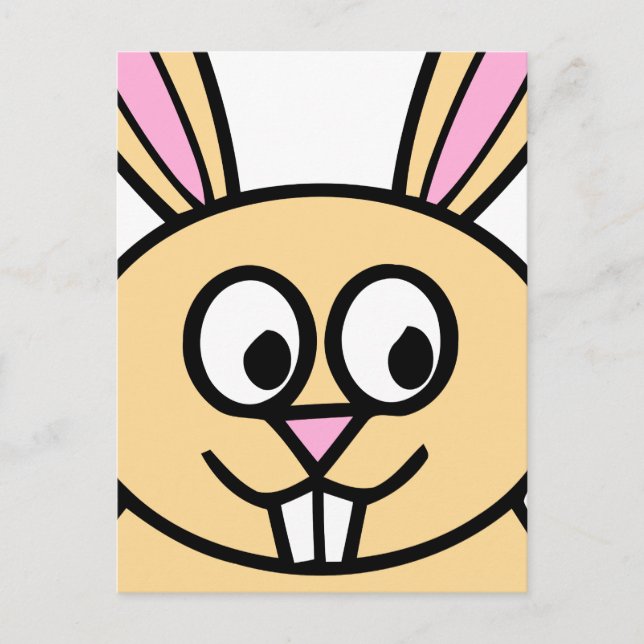 Cute Orange Bunny Rabbit Vykort (Framsida)