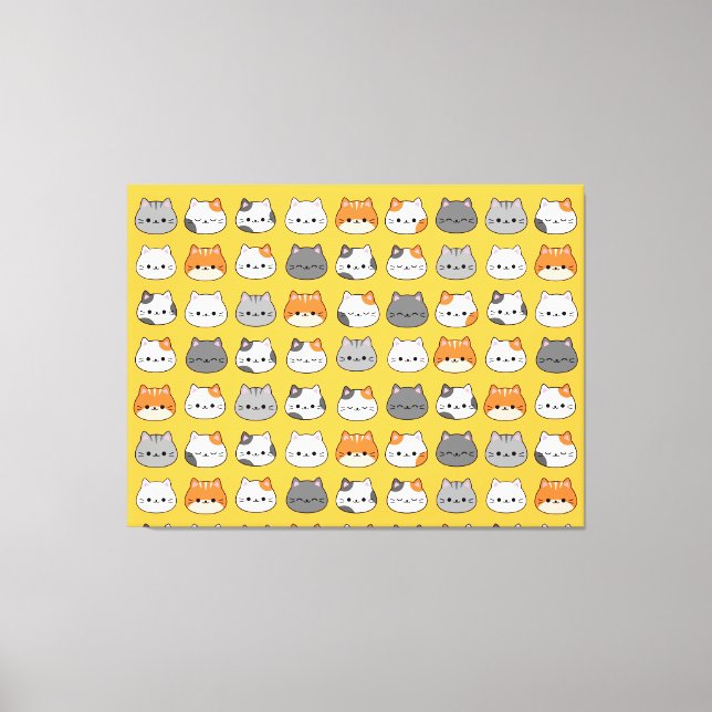 Cute Orange Cat Ansikte Canvastryck (Framsida)