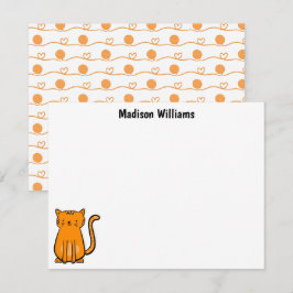 Cute Orange Cat Anteckningskort