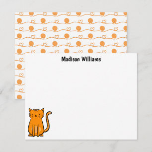 Cute Orange Cat Anteckningskort