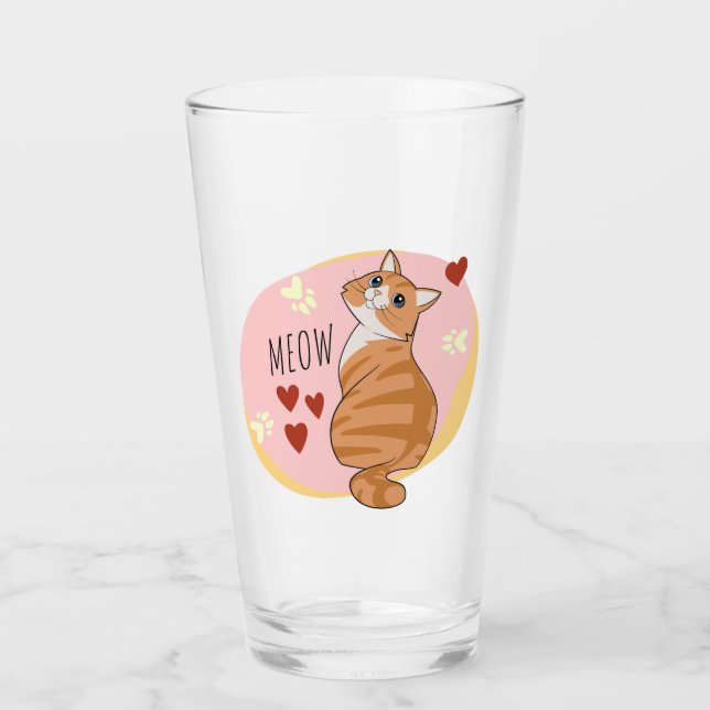 Cute orange cat glaskopp (Framsida)