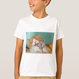 Cute Orange Cat Grooming T Shirt