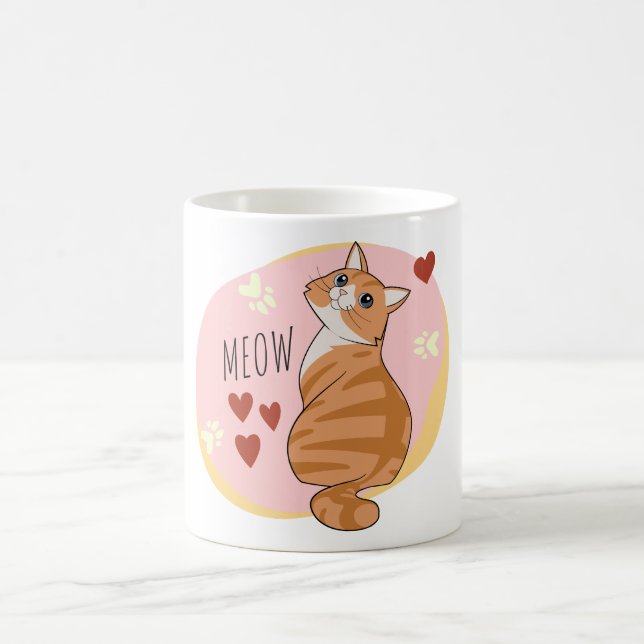 Cute orange cat kaffemugg (Center)