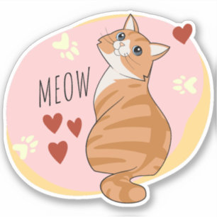 Cute orange cat klistermärken