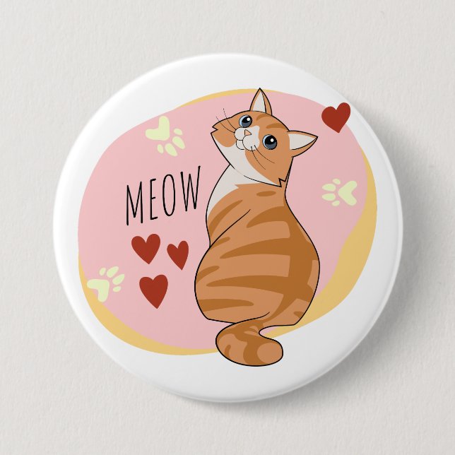Cute orange cat knapp (Framsida)