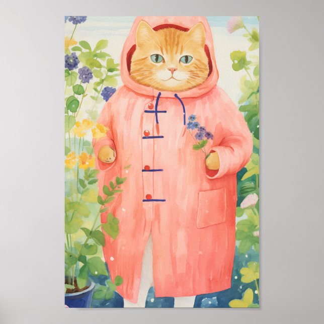 Cute Orange Cat Poster (Framsidan)