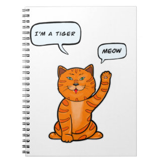 Cute orange cat säger Meow. Tiger 2022 Anteckningsbok