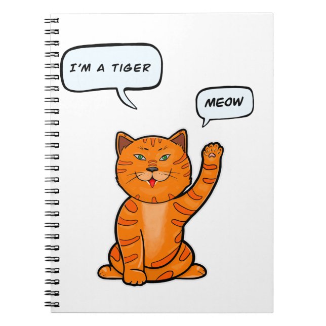 Cute orange cat säger Meow. Tiger 2022 Anteckningsbok (Framsidan)