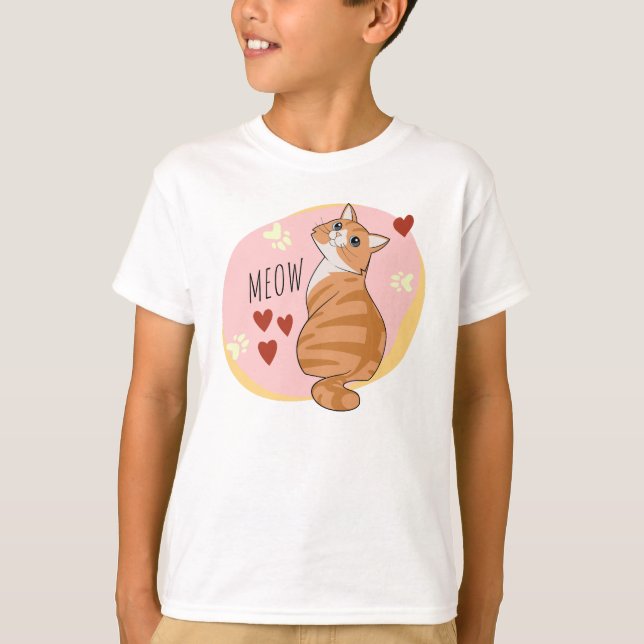 Cute orange cat t shirt (Framsida)
