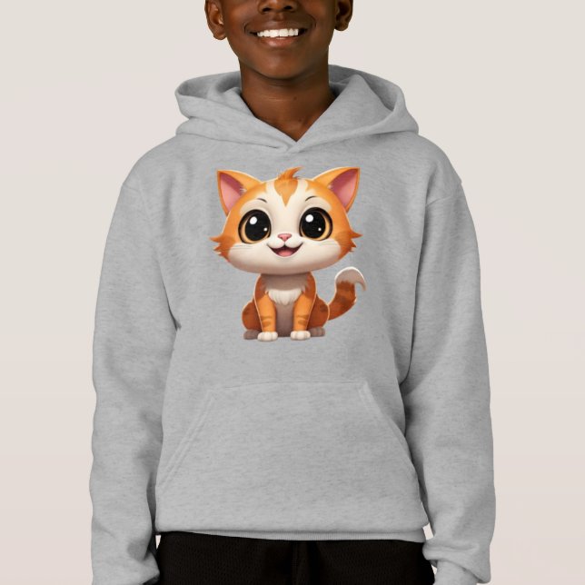 Cute Orange Cat Tecknad Stil-tecken-89738 T Shirt (Framsida)