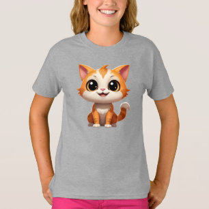 Cute Orange Cat Tecknad Stil-tecken-89738 T Shirt