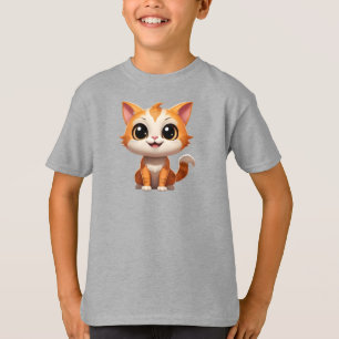 Cute Orange Cat Tecknad Stil-tecken-89738 T Shirt