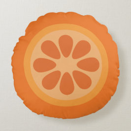 Cute Orange Citrus Fruit Round Pillow Rund Kudde