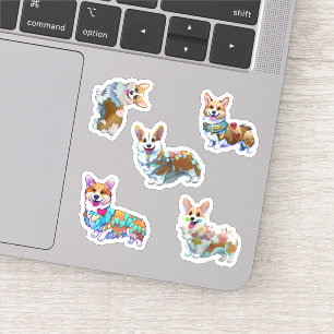 Cute Orange corgi för positivt humör Klistermärken