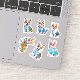 Cute Orange corgi för positivt humör Klistermärken