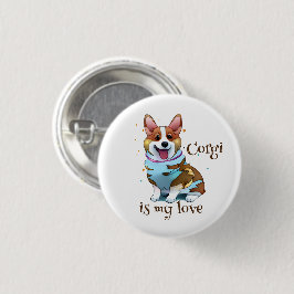 Cute Orange corgi för positivt humör Knapp