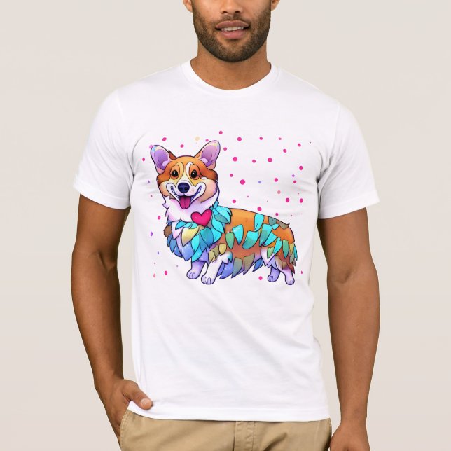 Cute Orange corgi för positivt humör T Shirt (Framsida)