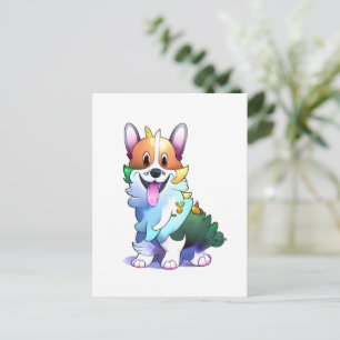 Cute Orange corgi för positivt humör Vykort
