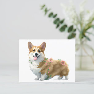 Cute Orange corgi för positivt humör Vykort