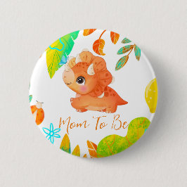 Cute Orange Dinosaur Mamma till Button Knapp