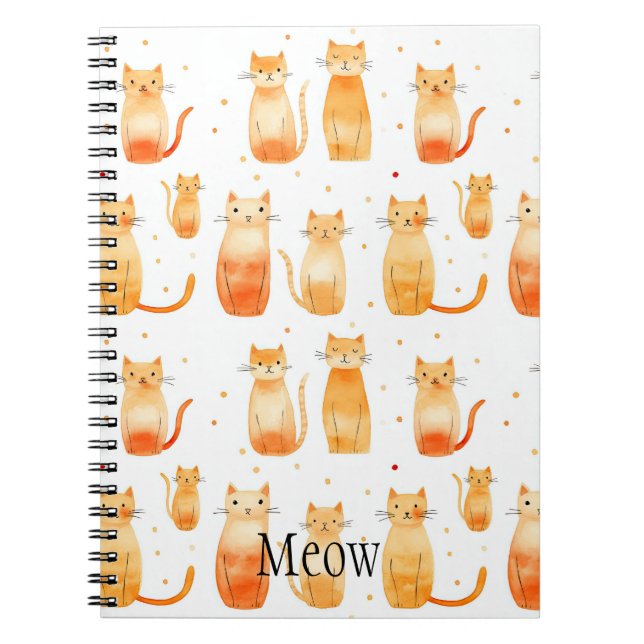Cute Orange Dot and Cats Anteckningsbok (Framsidan)