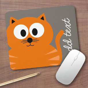 Cute Orange Fat Cat with Taupe Personalized Musmatta