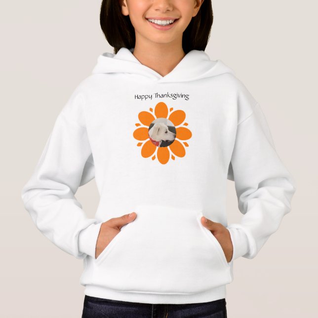 Cute Orange Flower Ram för Pet Photo Fall T Shirt (Framsida)