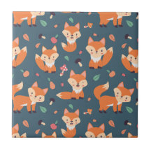 Cute Orange Fox Animal Mönster