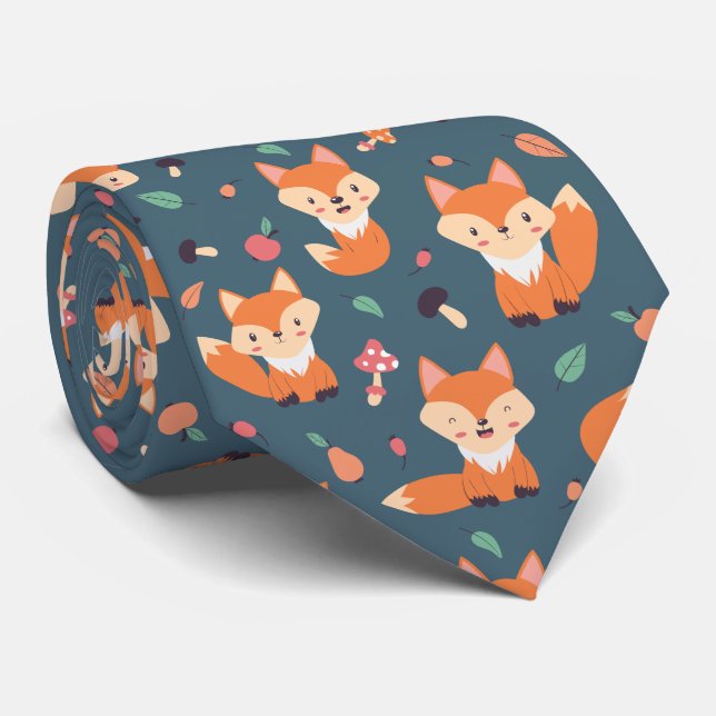 Cute Orange Fox Animal Mönster Slips (Rullad)