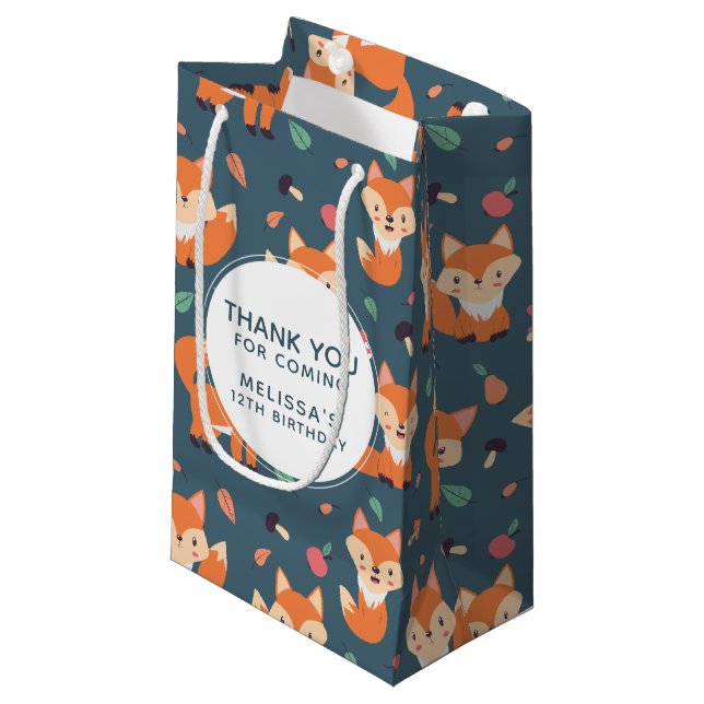 Cute Orange Fox Animal Mönster Tack (Framsidan Vinklad)