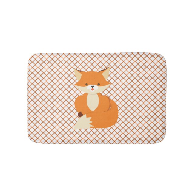 Cute Orange Fox Bath Mat Badrumsmatta (Framsidan)
