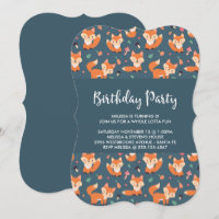 Cute Orange Fox Mönster Birthday