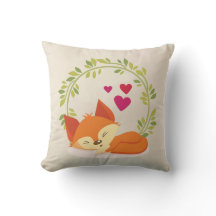 Cute Orange Fox, Red Hearts och en Grönt av andedr