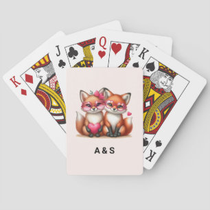Cute Orange Foxes i Kärlek Casinokort