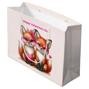 Cute Orange Foxes in Kärlek Valentine Day