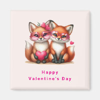 Cute Orange Foxes in Kärlek Valentine Day