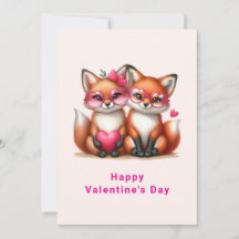Cute Orange Foxes in Kärlek Valentine's