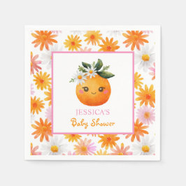 Cute Orange Frukt Pastel-Daisy Babykläder Pappersservett