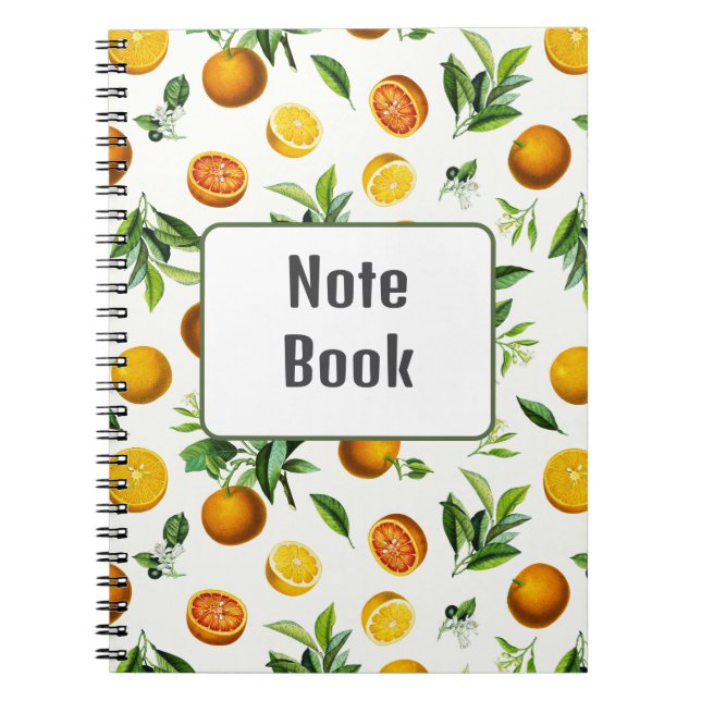 Cute Orange Fruktbedövningssedel Bok Anteckningsbok (Framsidan)