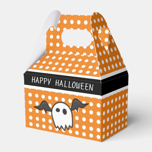 Cute Orange Ghost Halloween fest Presentaskar (Baksidan Sidan)