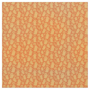 Cute Orange Ghost Mönster Tyg