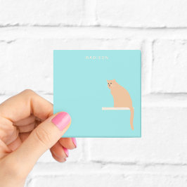 Cute Orange Ginger Cat Notes med namn Post-it Block