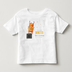 Cute Orange Gult 1 Eyed Monster Barns födelsedag T Shirt